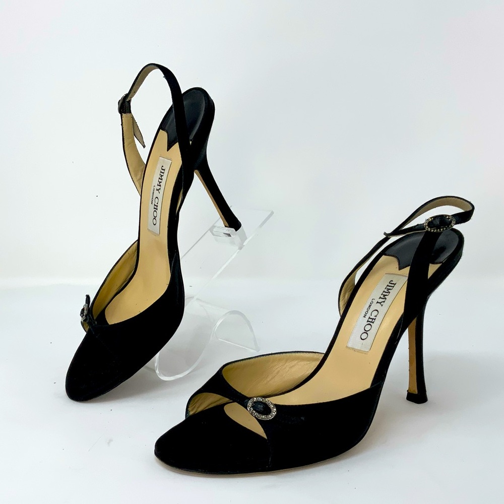 Designer Black kitten heels